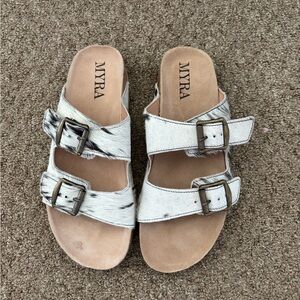 Cowhide sandals